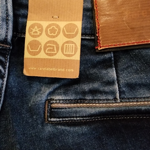 CARE LABEL jeans blue denim pants mid rise faded effect - Picture 11 of 13